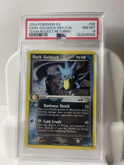 2004 POKEMON EX TEAM ROCKET RETURNS 35 DARK GOLDUCK-REVERSE FOIL | PSA 8 - Image 1