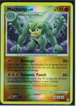 2007 POKEMON MACHAMP 31/130- DIAMOND & PEARL - RARE- REVERSE HOLO -NM/LP - Image 1