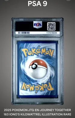 Iono's Kilowattrel 163/159 Illustraction Rare 2025 Pokemon JTG EN PSA 9 Mint - Image 2