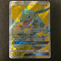 Pokemon Rayquaza GX 180 HP Full Art Holo Ultra Rare 160/168 SM-Celestial Storm - Image 1