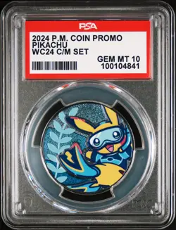 Scuba Pikachu Metal Coin PSA 10 Pokemon Honolulu World Championship Promo 2024 - Image 2