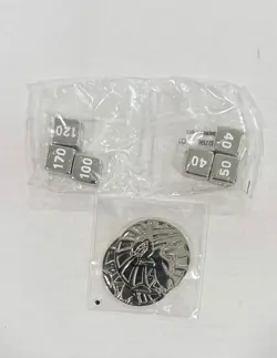 Pokemon Arceus TCG Silver Metal Coin and Dice Set - Image 1