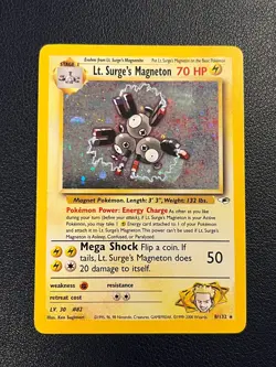 Pokemon Gym Heroes Unlimited Lt. Surge's Magneton 8/132 Holo Rare NM-LP - Image 1