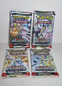 Pokemon TCG - Prismatic Evolutions Booster Packs (x4) Full Art Set SEALED - Image 1