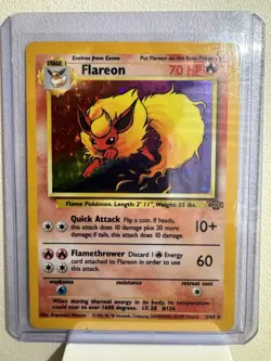 Pokemon TCG Flareon Jungle 3/64 Holo Unlimited Holo Rare - Image 1