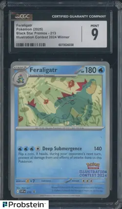 2025 Pokemon Black Star Promos #213 Illustration Winner Feraligatr CGC 9 MINT - Image 1