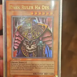 Yu-Gi-Oh! Legacy of Darkness Dark Ruler Ha Des LOD-001 1st Ed Ultra Rare Fiend . - Image 1