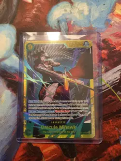 One Piece OP14 Azure Sea's Seven Dracule Mihawk 119 Gold SEC Secret Rare Alt Art - Image 1