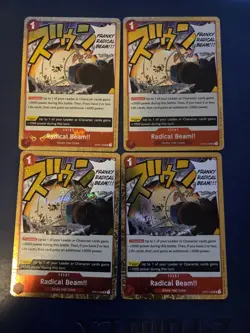OP01-029 Radical Beam PRB Jolly Roger Foil X4 One Piece TCG Playset - Image 1
