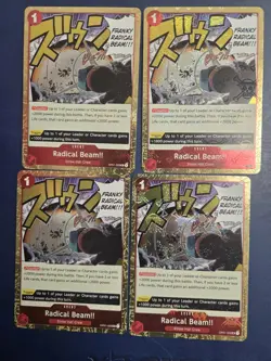 OP01-029 Radical Beam PRB Jolly Roger Foil X4 One Piece TCG Playset - Image 2