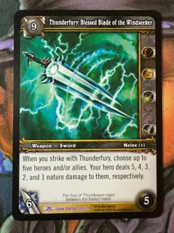Warcraft TCG Dark Portal 283/319 Thunderfury, Blessed Blade of the Windseeker - Image 1