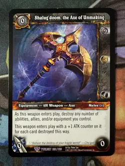 World of Warcraft TCG Twilight 202/220 Shalug’doom, the Axe of Unmaking - Image 1