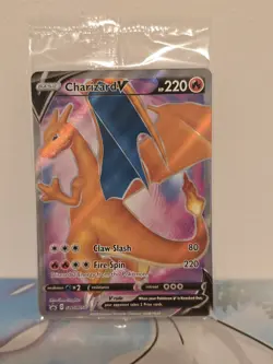 Charizard v SWSH050 Sword & Shield Promo Holo Card Sealed, Near Mint Condition - Image 1
