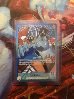 Jinbe OP14-040 Leader Alternate Art Azure Sea's Seven One Piece Card English NM - Image 2