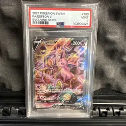 Espeon V PSA 9 Alt Art Evolving Skies Pokemon Card 180/203 Full Art 2021 - Image 1