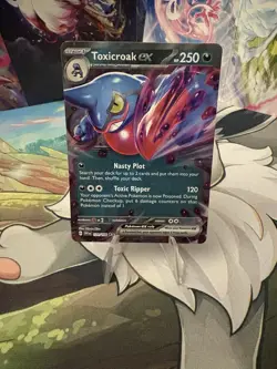 Pokemon TCG Toxicroak EX Scarlet & Violet Base Set Holo Double Rare Card 131/198 - Image 1