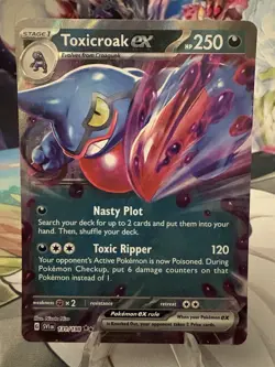 Pokemon TCG Toxicroak EX Scarlet & Violet Base Set Holo Double Rare Card 131/198 - Image 2
