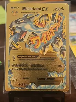 Mcharizard EX HP230 Mega Gold Foil Pokemon Card-Collectible - Image 1