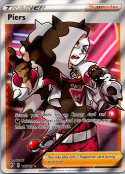Piers - 187/189 - Pokemon Darkness Ablaze Sword & Shield Full Art Rare Card NM - Image 1