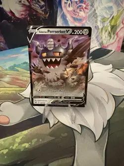 Pokemon TCG Galarian Perrserker v Collectible Trading Card 129/196 - Image 1