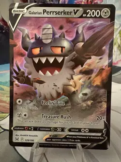 Pokemon TCG Galarian Perrserker v Collectible Trading Card 129/196 - Image 2