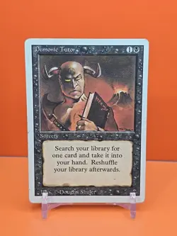⚫⚫⚫ 1994 Magic The Gathering DEMONIC TUTOR REVISED 3RD EDITION HEAVY PLAYED - Image 1