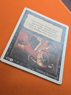 ⚫⚫⚫ 1994 Magic The Gathering DEMONIC TUTOR REVISED 3RD EDITION HEAVY PLAYED - Image 3