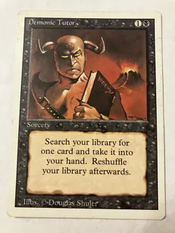 Demonic Tutor Magic The Gathering MTG Revised Edition (damaged) - Image 1