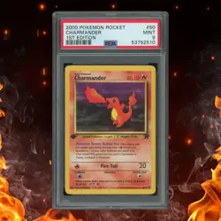 Pokemon Team Rocket CHARMANDER 50/82 1ST Edition PSA 9 - Image 1