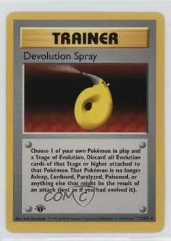 Devolution Spray Shadowless 1st Ed. Pokemon Base Set #72 1999 - Image 1