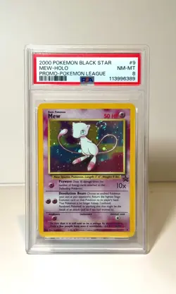 2000 POKEMON PROMO BLACK STAR #9 MEW-HOLO PROMO-POKEMON LEAGUE PSA 8 SWIRL 🌀🌀 - Image 2