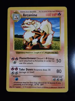 Pokemon Arcanine Shadowless Base Set 23/102 Vintage 1999 WOTC - Image 1