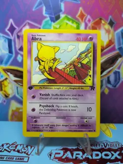 Pokemon TCG Team Rocket 1st Edition Abra 49/82 LP - Image 1
