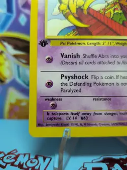 Pokemon TCG Team Rocket 1st Edition Abra 49/82 LP - Image 4