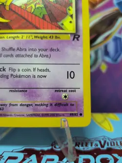 Pokemon TCG Team Rocket 1st Edition Abra 49/82 LP - Image 5