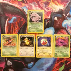Lot Of 5 Pokemon TCG Team Rocket Dark Pokemon - Weezing, Gloom, Raticate & More - Image 1
