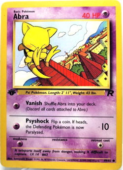 Pokemon Abra 49/82 Team Rocket (2000) 1st Edition - Image 1