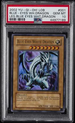 2010-2017 YU-GI-OH! LOB #001 BLUE-EYES WHITE DRAGON PSA 10 - Image 1