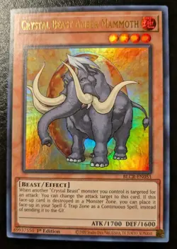 Crystal Beast Amber Mammoth BLCR-EN051 1st Ed. Ultra Rare Crystal Revenge YuGiOh - Image 1