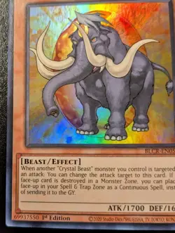 Crystal Beast Amber Mammoth BLCR-EN051 1st Ed. Ultra Rare Crystal Revenge YuGiOh - Image 4