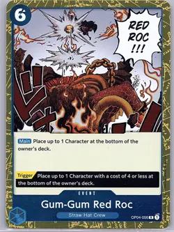 Gum-Gum Red Roc OP04-056 R Foil One Piece Kingdoms of Intrigue English - Image 1