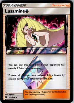 Lusamine Prism Star - 182/214 - Pokemon Lost Thunder Sun & Moon Rare Card NM - Image 1