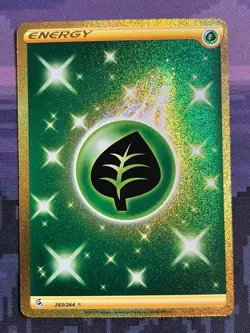 Grass Energy 283/264 Pokemon Fusion Strike Rare Secret Near Mint Card NM 1 - Image 1