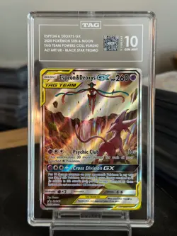 TAG 10 Espeon & Deoxys GX SM240 Pokemon Holo Gem Mint Tag Team Promo Card PSA 10 - Image 1