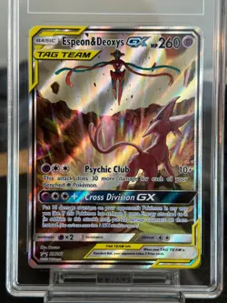 TAG 10 Espeon & Deoxys GX SM240 Pokemon Holo Gem Mint Tag Team Promo Card PSA 10 - Image 3