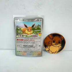 Prismatic Evolutions Eevee Promo Pokemon Day Card TCG Coin - Image 1