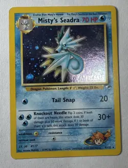 Pokemon TCG Misty's Seadra PRERELEASE Card 9/132 Gym Heroes 2000 - LP Ungraded - Image 1