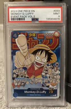 Monkey.D.Luffy (Event Pack Vol. 2) P-033 One Piece Promotion Cards Foil PSA 9 - Image 1