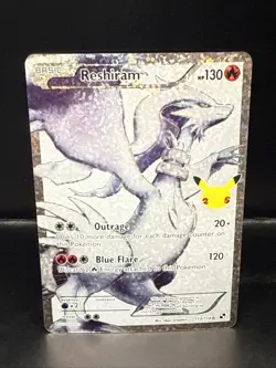 Pokemon Reshiram Full Art Holo Card 113/114 Celebrations Classic Collection - Image 1