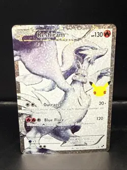 Pokemon Reshiram Full Art Holo Card 113/114 Celebrations Classic Collection - Image 2